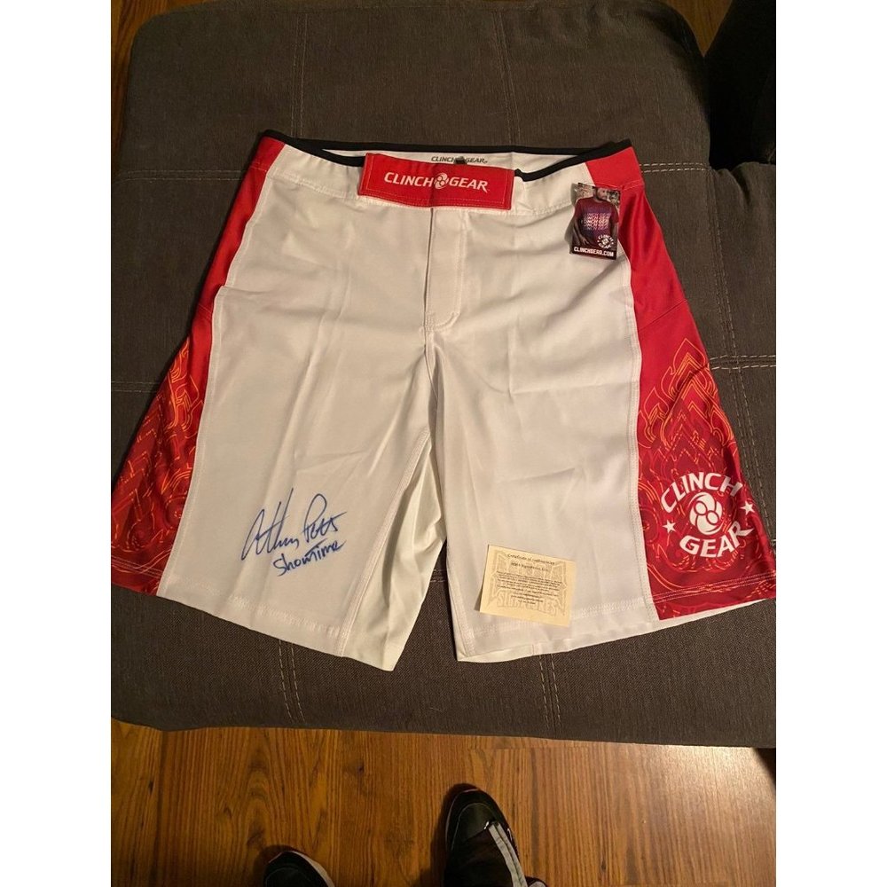 ANTHONY "SHOWTIME" PETTIS (UFC) signed Clinch Gear MMA Fight Shorts w/ Auto COA